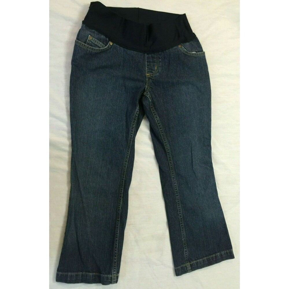 LIZ LANGE MATERNITY STRETCH WOMENS JEANS CAPRIS PANTS SIZE 2